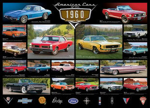 Palapeli Eurographics, 6000-0677, American Cars of the 1960s, 1000 kpl hinta ja tiedot | Palapelit | hobbyhall.fi