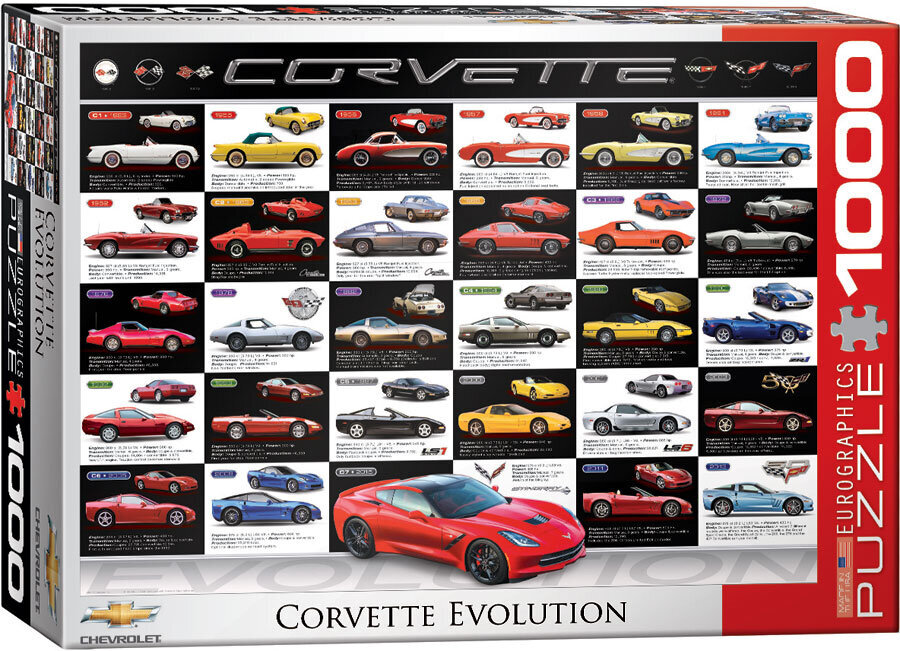 Palapeli Eurographics, 6000-0683, Corvette Evolution, 1000 kpl hinta ja tiedot | Palapelit | hobbyhall.fi