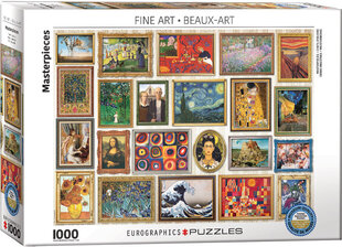 Palapeli Eurographics, 6000-5766, Masterpieces, 1000 kpl hinta ja tiedot | Palapelit | hobbyhall.fi