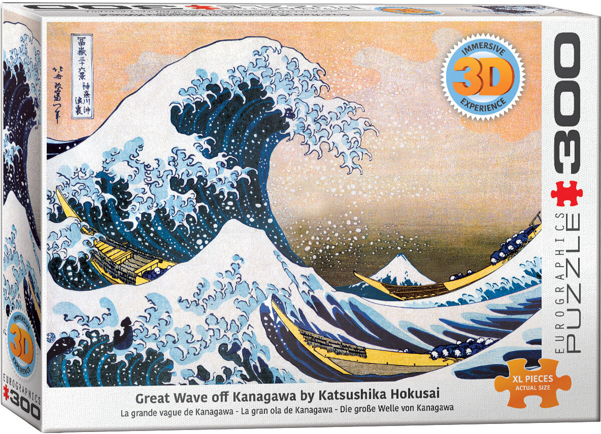 Palapeli Eurographics, 6331-1545, Great Wave off Kanagawa 3D Lenticular, 300 kpl hinta ja tiedot | Palapelit | hobbyhall.fi