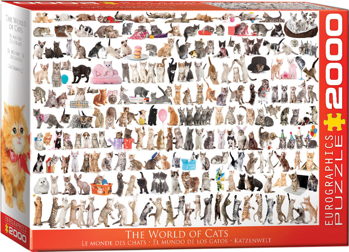 Palapeli Eurographics, 8220-0580, The World of Cats, 2000 kpl hinta ja tiedot | Palapelit | hobbyhall.fi