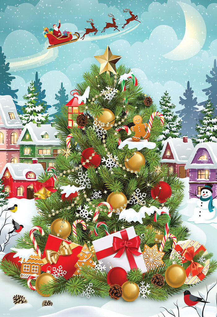 Palapeli Eurographics, 8551-5663, Christmas Tree, Tin, 550 kpl hinta ja tiedot | Palapelit | hobbyhall.fi