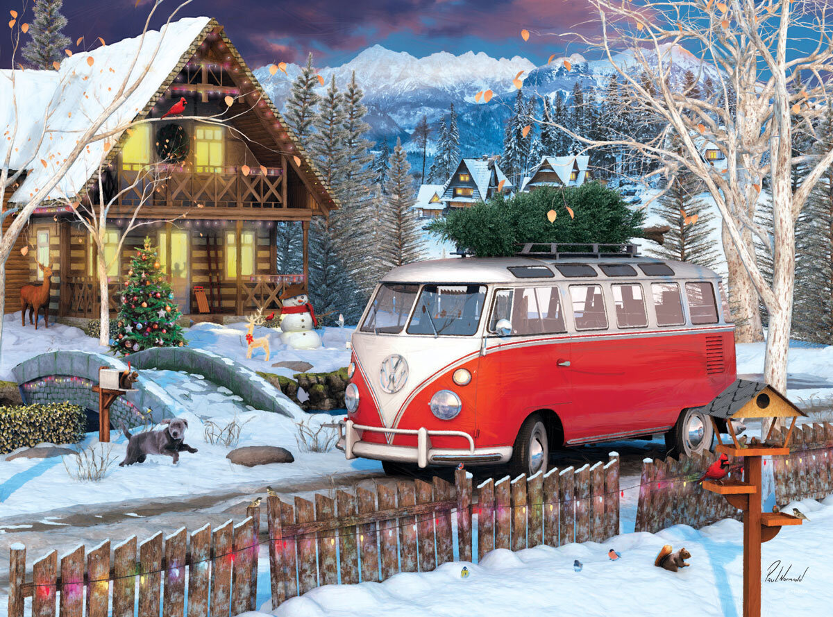 Palapeli Eurographics, 8551-5664, VW Christmas Bus, Tin, 550 kpl hinta ja tiedot | Palapelit | hobbyhall.fi