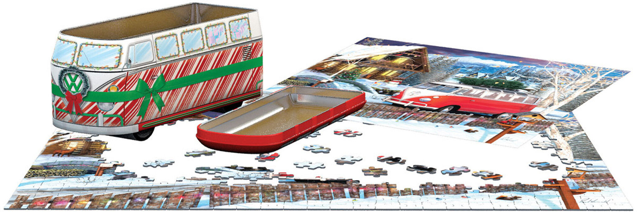 Palapeli Eurographics, 8551-5664, VW Christmas Bus, Tin, 550 kpl hinta ja tiedot | Palapelit | hobbyhall.fi