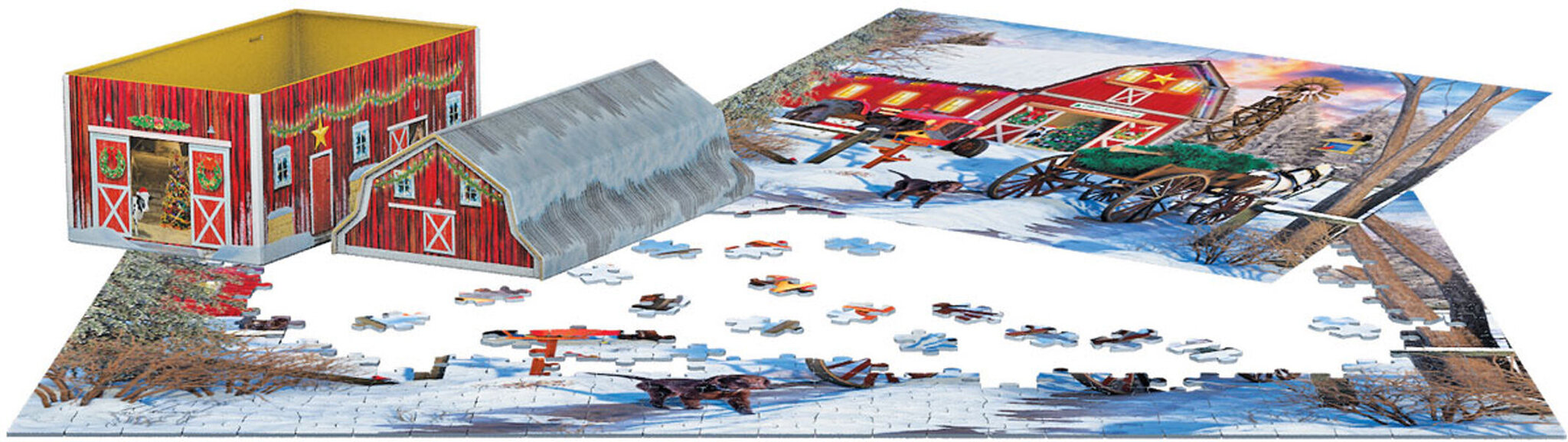 Palapeli Eurographics, 8551-5665, Christmas Barn, Tin, 550 kpl hinta ja tiedot | Palapelit | hobbyhall.fi