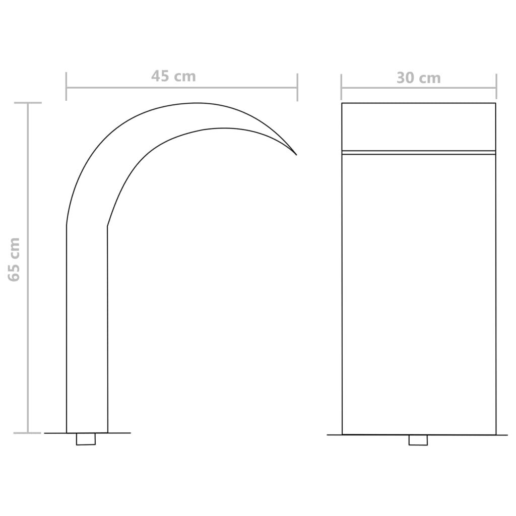 vidaXL Uima-altaan suihkulähde Ruostumaton teräs 45x30x65 cm Hopea hinta ja tiedot | Puutarhakoristeet | hobbyhall.fi