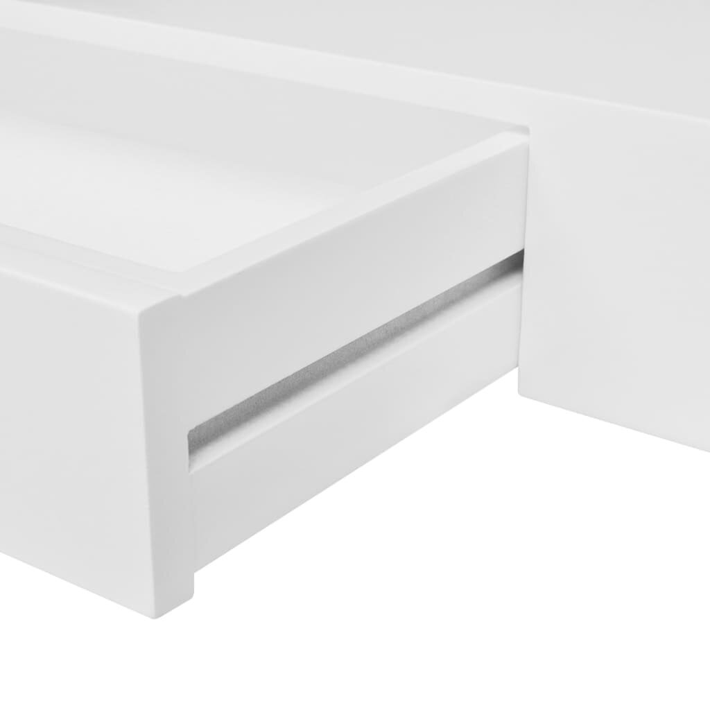 vidaXL Seinähyllyt laatikoilla 2 kpl piilokiinnitys valkoinen 80 cm hinta ja tiedot | Hyllyt | hobbyhall.fi