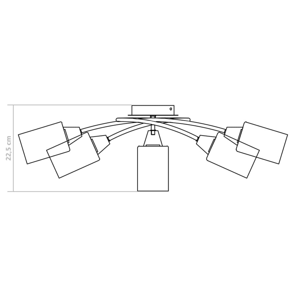 vidaXL Kattovalaisin keraamisilla varjostimilla viidelle E14-lampulle hinta ja tiedot | Kattovalaisimet | hobbyhall.fi