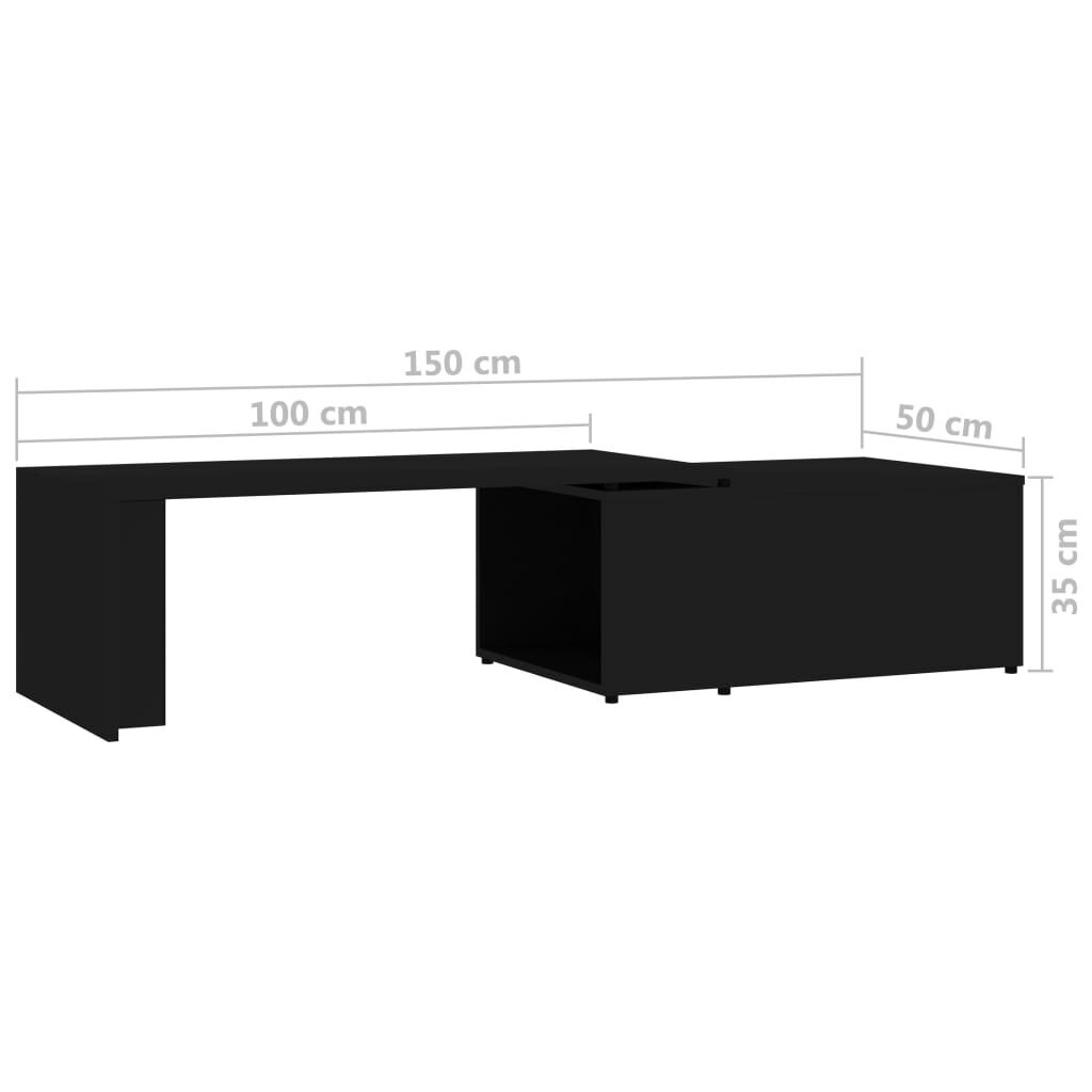 vidaXL Sohvapöytä musta 150x50x35 cm lastulevy hinta ja tiedot | Sohvapöydät | hobbyhall.fi