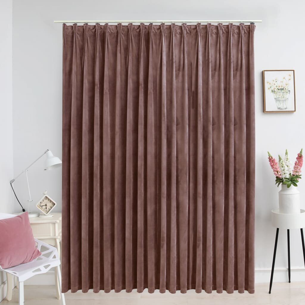 vidaXL Pimennysverho koukuilla sametti vanhan ajan pinkki 290x245 cm hinta ja tiedot | Verhot | hobbyhall.fi