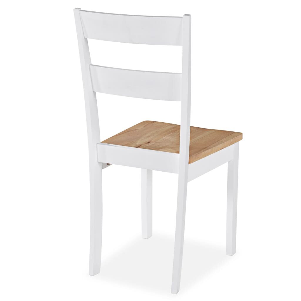 vidaXL Ruokapöydän tuolit 4 kpl valkoinen täysi kumipuu hinta ja tiedot | Ruokapöydän tuolit | hobbyhall.fi