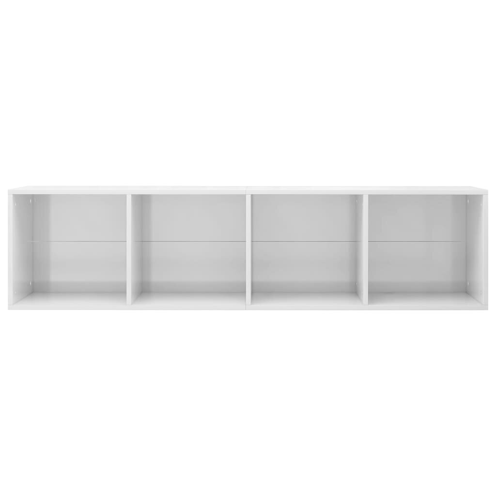 vidaXL Kirjakaappi korkeakiilto valkoinen 36x30x143 cm lastulevy hinta ja tiedot | Hyllyt | hobbyhall.fi