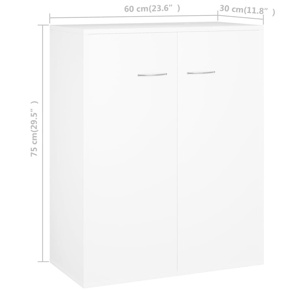 vidaXL Senkki valkoinen 60x30x75 cm lastulevy hinta ja tiedot | Olohuoneen kaapit ja lipastot | hobbyhall.fi