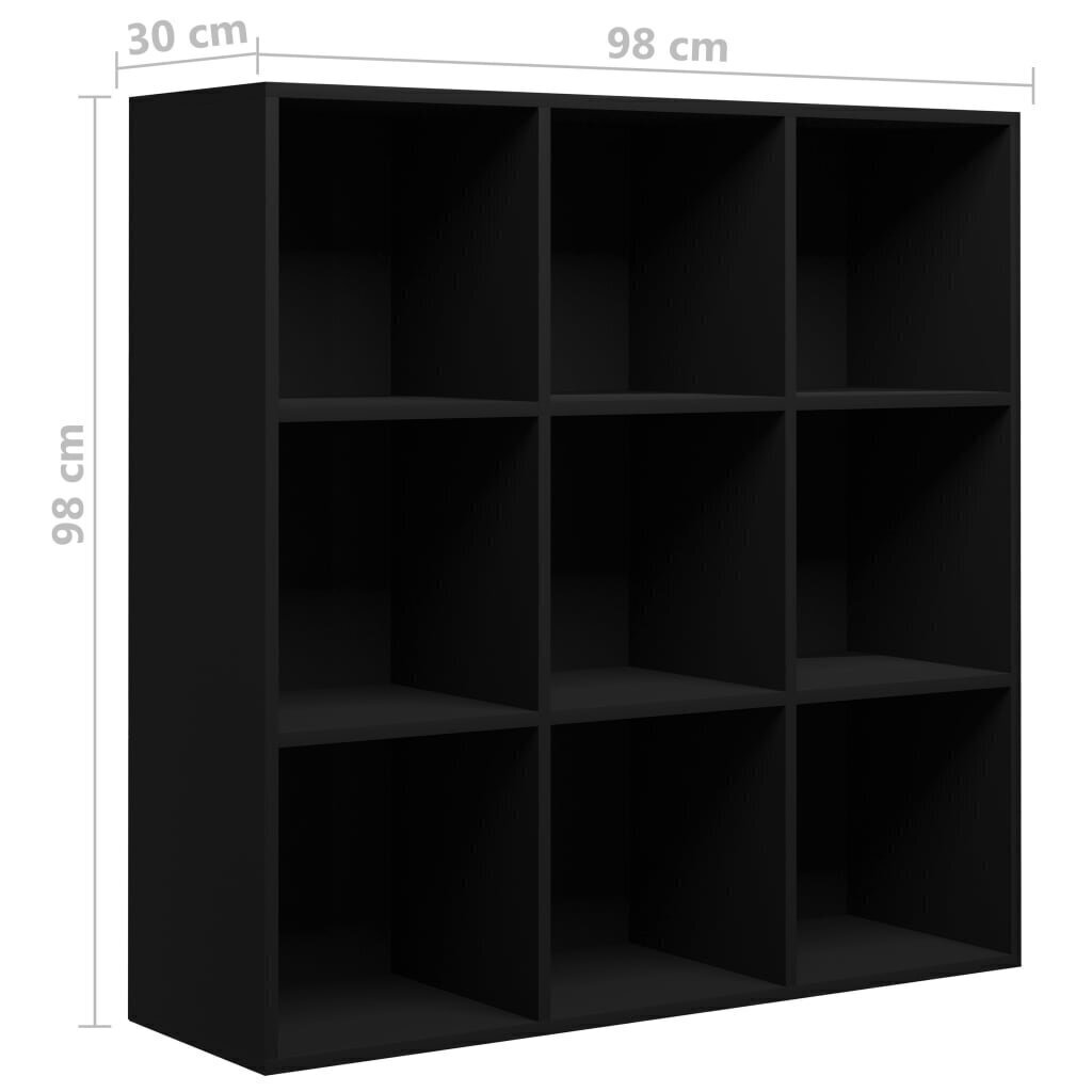 vidaXL Kirjahylly musta 98x30x98 cm lastulevy hinta ja tiedot | Hyllyt | hobbyhall.fi