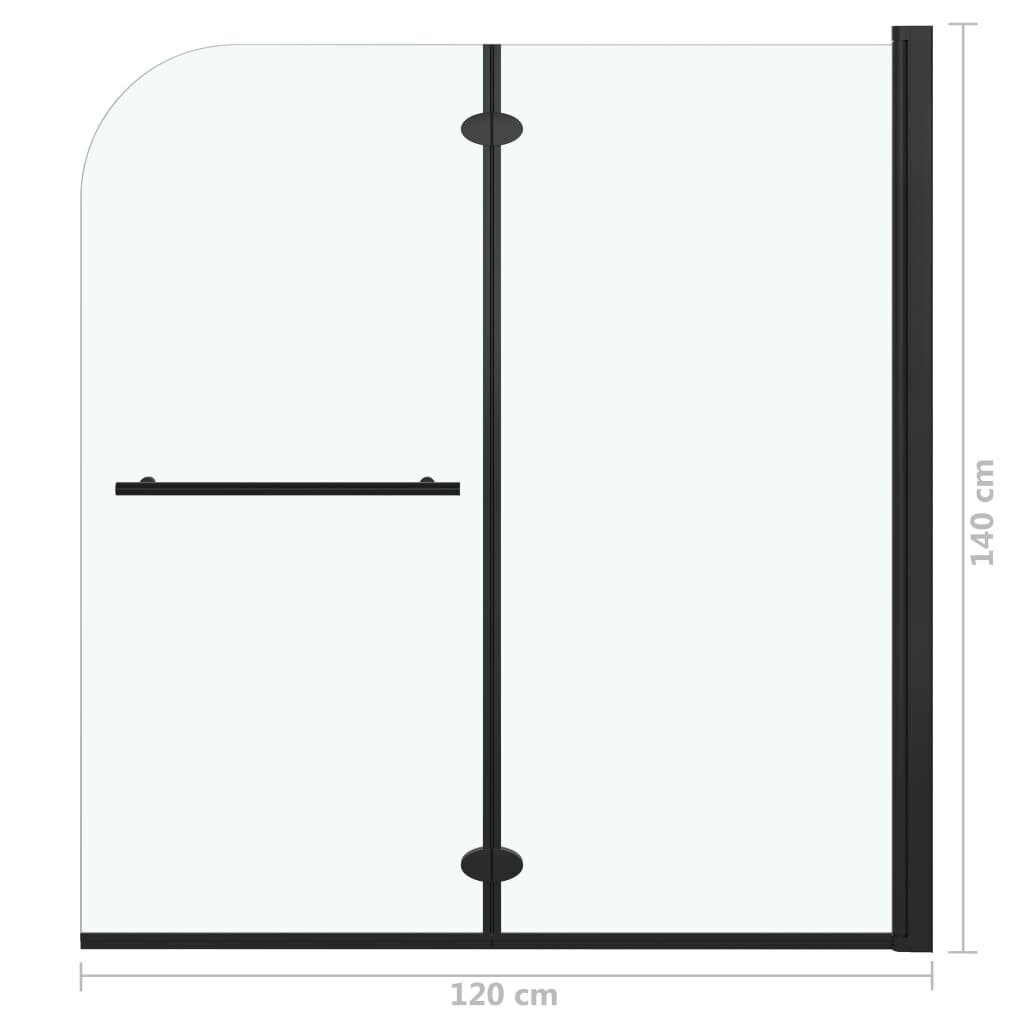 vidaXL Taittuva suihkukaappi 2 paneelia ESG 120x140 cm musta hinta ja tiedot | Suihkukaapit ja suihkunurkat | hobbyhall.fi