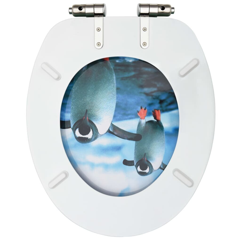 vidaXL WC-istuimet soft close -kansilla 2 kpl MDF pingviinikuosi hinta ja tiedot | WC-istuimen lisätarvikkeet | hobbyhall.fi