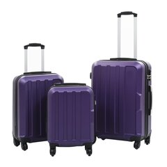vidaXL Kovapintainen matkalaukkusarja 3 kpl violetti ABS hinta ja tiedot | Matkalaukut ja matkakassit | hobbyhall.fi