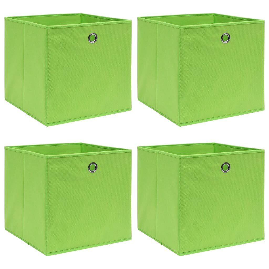vidaXL Säilytyslaatikot 4 kpl vihreä 32x32x32 cm kangas hinta ja tiedot | Säilytyslaatikot ja -korit | hobbyhall.fi