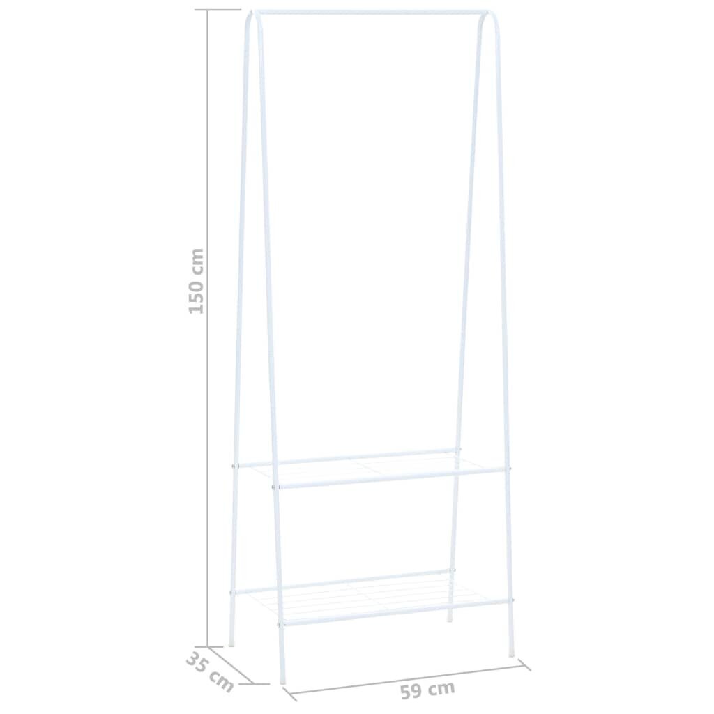 vidaXL Vaateteline 59x35x150 cm valkoinen hinta ja tiedot | Naulakot | hobbyhall.fi