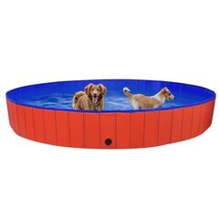 vidaXL Kokoontaitettava koiran uima-allas punainen 300x40 cm PVC hinta ja tiedot | Eläinten hoitotuotteet | hobbyhall.fi