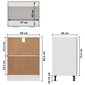 vidaXL Alakaappi betoninharmaa 60x46x81,5 cm lastulevy hinta ja tiedot | Keittiön kaapit | hobbyhall.fi