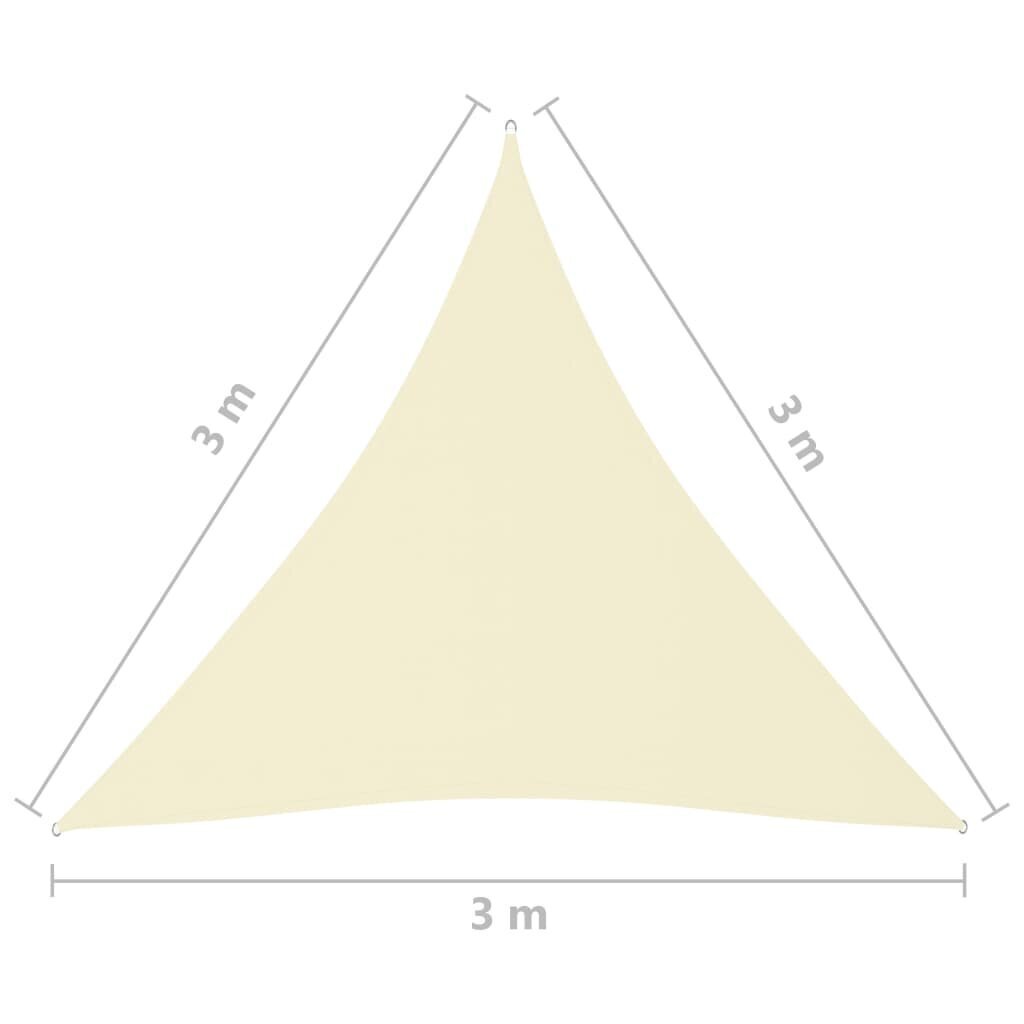 vidaXL Aurinkopurje Oxford-kangas kolmio 3x3x3 m kerma hinta ja tiedot | Aurinkovarjot ja markiisit | hobbyhall.fi
