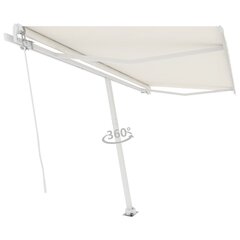 vidaXL Vapaasti seisova sisäänkelattava markiisi 400x350 cm kerma hinta ja tiedot | Aurinkovarjot ja markiisit | hobbyhall.fi