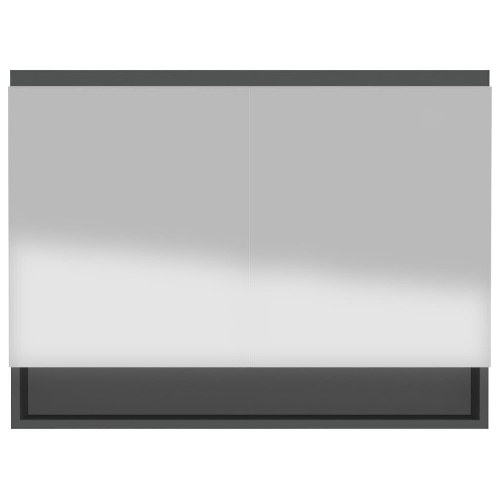 vidaXL LED kylpyhuoneen peilikaappi 80x15x60 cm MDF antrasiitti hinta ja tiedot | Kylpyhuonekaapit | hobbyhall.fi