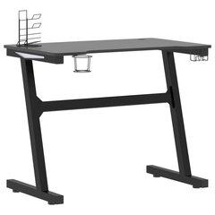 vidaXL Pelipöytä LED-valot ja Z-muotoisilla jaloilla musta 90x60x75 cm hinta ja tiedot | Tietokonepöydät ja työpöydät | hobbyhall.fi