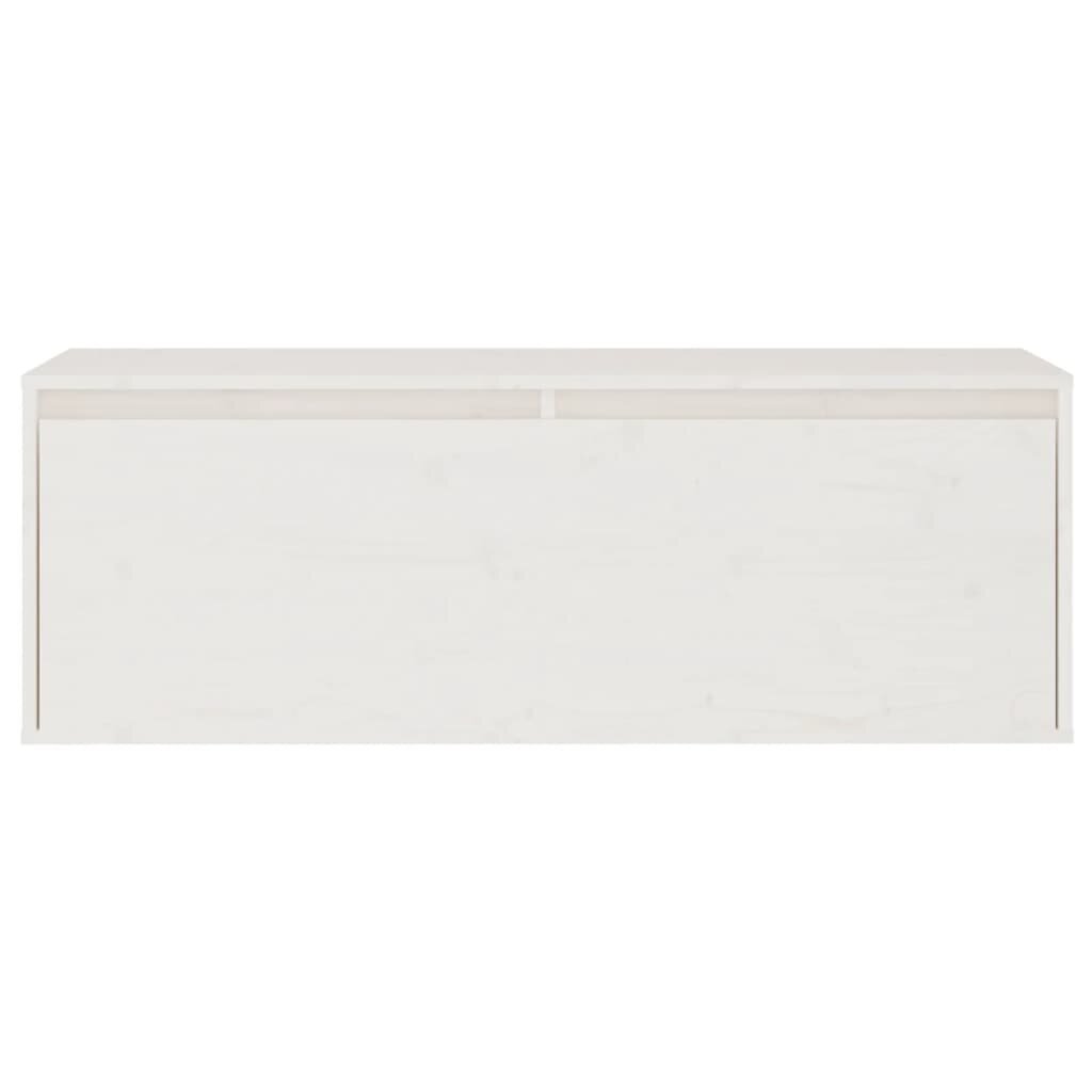 vidaXL Seinäkaappi valkoinen 100x30x35 cm täysi mänty hinta ja tiedot | Hyllyt | hobbyhall.fi