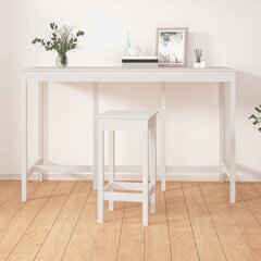 vidaXL Baaripöytä valkoinen 180x80x110 cm täysi mänty hinta ja tiedot | Ruokapöydät | hobbyhall.fi