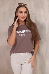 Naisten ruskea Prosecco T-paita 27812-53597-Universaali hinta ja tiedot | Naisten T-paidat | hobbyhall.fi
