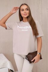 Naisten beige Prosecco T-paita 27811-53596-Universaali hinta ja tiedot | Naisten T-paidat | hobbyhall.fi