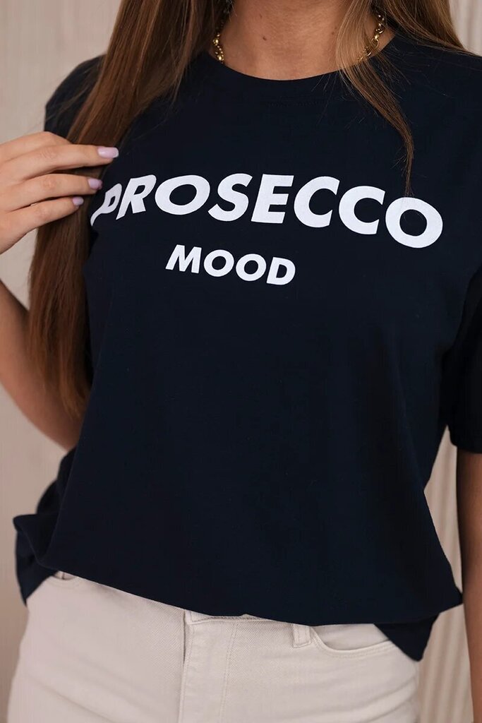 Naisten tummansininen Prosecco T-paita 27813-53598-Universaali hinta ja tiedot | Naisten T-paidat | hobbyhall.fi