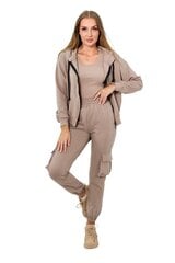 Kolmeosainen naisten setti beige Lovet 9588-53737-Universaali hinta ja tiedot | Naisten urheiluvaatteet | hobbyhall.fi