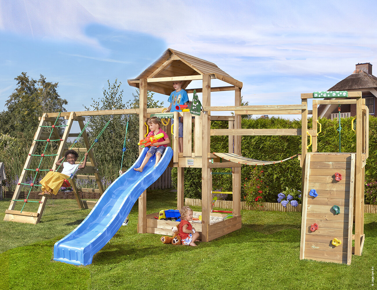 Lasten leikkipaikka Jungle Gym House Clutter Bridge 2 Climb hinta ja tiedot | Lasten leikkimökit ja -teltat | hobbyhall.fi