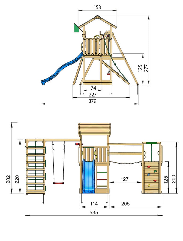 Lasten leikkipaikka Jungle Gym Casa Clutter Bridge 1 Climb hinta ja tiedot | Lasten leikkimökit ja -teltat | hobbyhall.fi