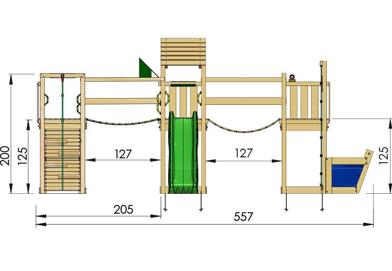 Lasten leikkipaikka Jungle Gym Voyager Clutter Bridge hinta ja tiedot | Lasten leikkimökit ja -teltat | hobbyhall.fi