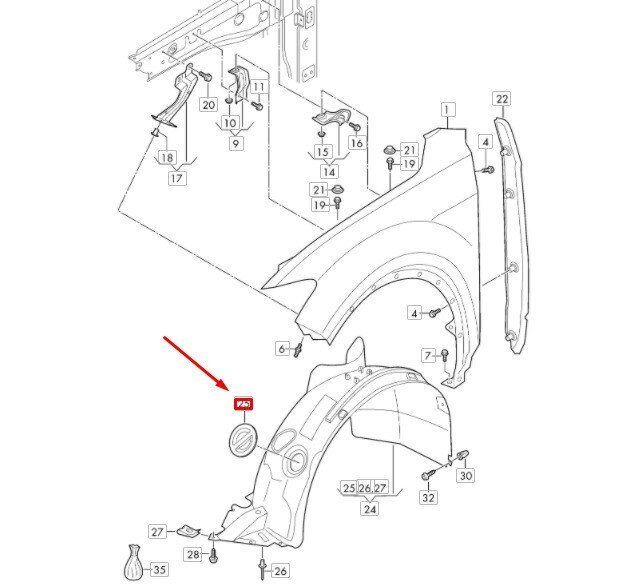 VW T ROC Etupyörän karttasuoja Aito 2GA805413 hinta ja tiedot | Lisätarvikkeet autoiluun | hobbyhall.fi