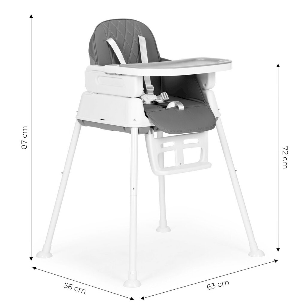 Syöttötuoli, 3in1, kokoontaitettava, Ecotoys, harmaa hinta ja tiedot | Syöttötuolit | hobbyhall.fi