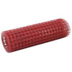 vidaXL Kanaverkko teräs PVC pinnoitteella 25x0,5 m punainen hinta ja tiedot | Aidat ja tarvikkeet | hobbyhall.fi