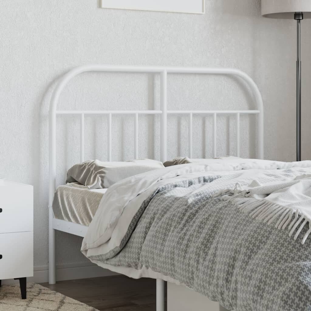 vidaXL Metallinen sängynpääty valkoinen 120 cm hinta ja tiedot | Sängyt | hobbyhall.fi