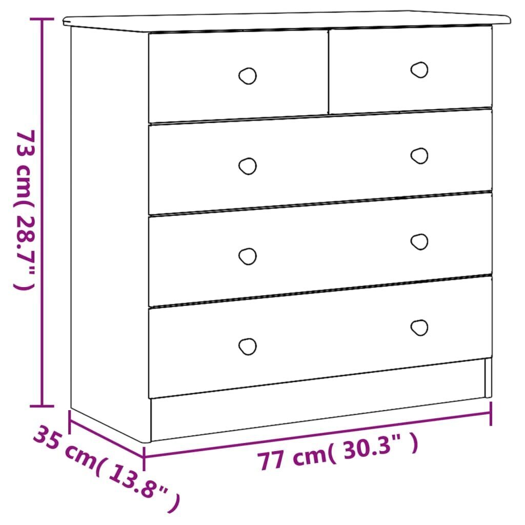 vidaXL Lipasto ALTA 77x35x73 cm täysi mänty hinta ja tiedot | Lipastot | hobbyhall.fi