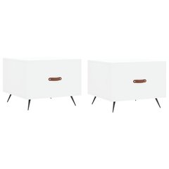 vidaXL Sohvapöydät 2 kpl valkoinen 50x50x40 cm tekninen puu hinta ja tiedot | Sohvapöydät | hobbyhall.fi