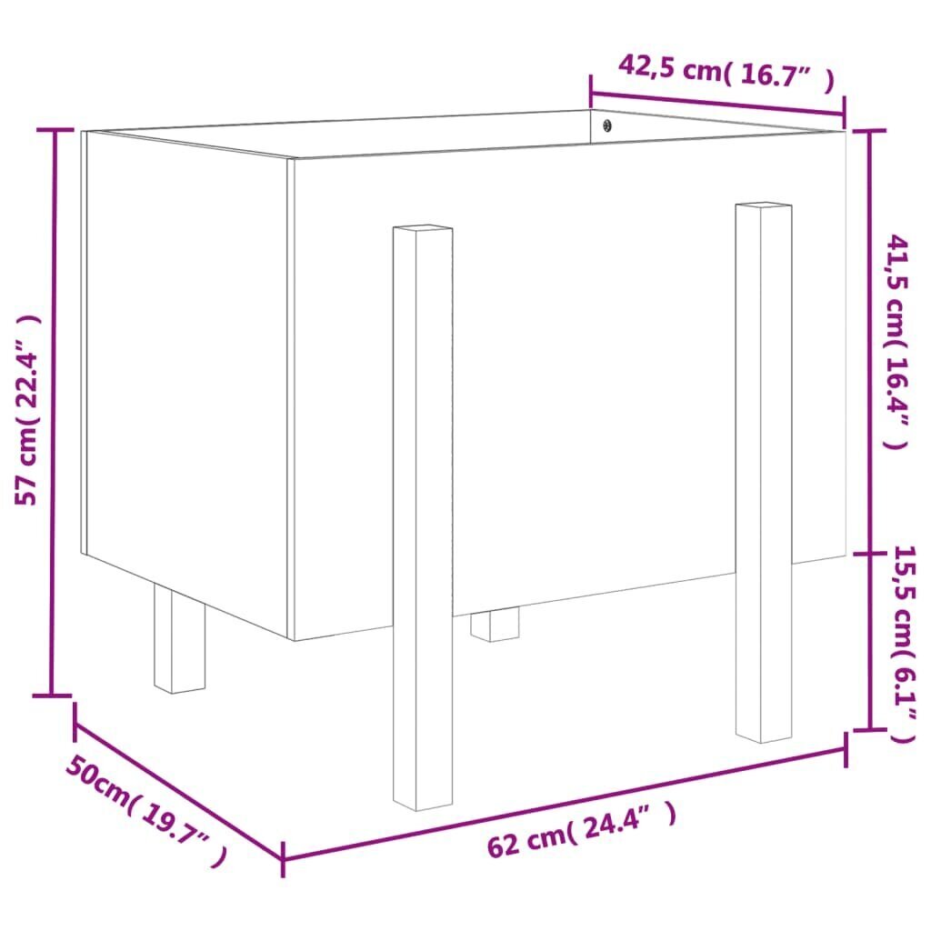 vidaXL Kukkalaatikko hunajanruskea 62x50x57 cm täysi mänty hinta ja tiedot | Kukkalaatikot | hobbyhall.fi