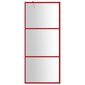 vidaXL Walk-in suihkun seinäke kirkas ESG-lasi punainen 80x195 cm hinta ja tiedot | Suihkuseinät ja -ovet | hobbyhall.fi