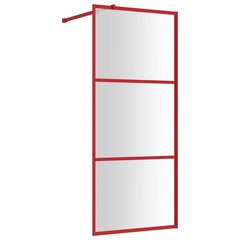 vidaXL Walk-in suihkun seinäke kirkas ESG-lasi punainen 90x195 cm hinta ja tiedot | Suihkuseinät ja -ovet | hobbyhall.fi