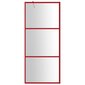 vidaXL Walk-in suihkun seinäke kirkas ESG-lasi punainen 90x195 cm hinta ja tiedot | Suihkuseinät ja -ovet | hobbyhall.fi