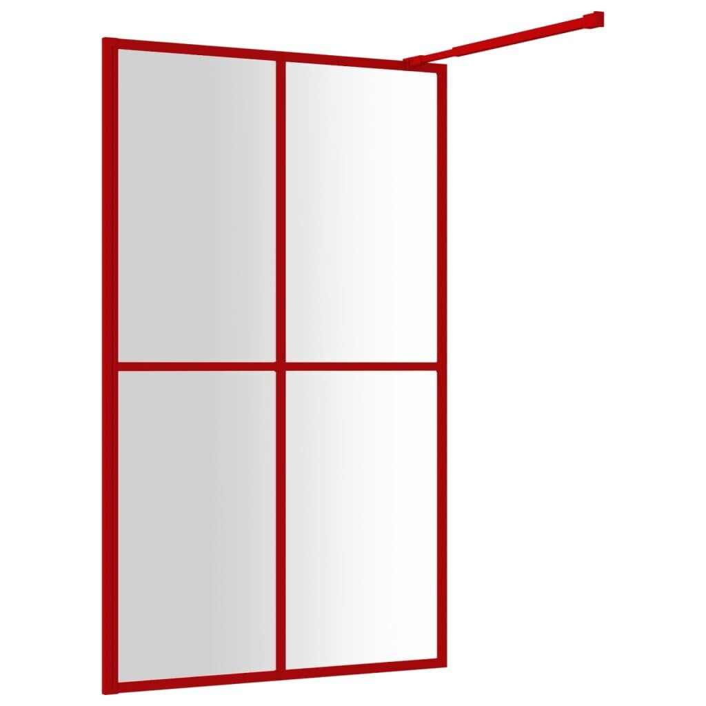 vidaXL Walk-in suihkun seinäke kirkas ESG-lasi punainen 118x195 cm hinta ja tiedot | Suihkuseinät ja -ovet | hobbyhall.fi