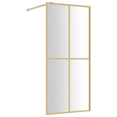 vidaXL Walk-in suihkun seinäke kirkas ESG-lasi kulta 80x195 cm hinta ja tiedot | Suihkuseinät ja -ovet | hobbyhall.fi